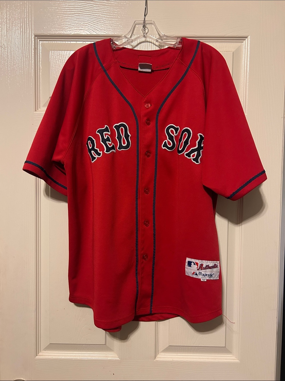 Majestic Vgt Red Boston Sox Replica Jersey with Navy Trim 18